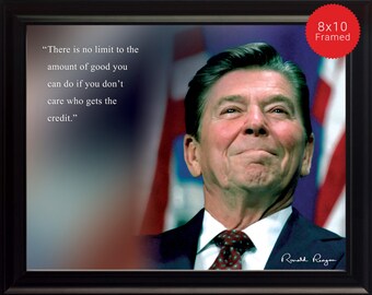 Ronald Reagan Photo, Picture, Poster or Framed Quote "There is no limit ..." US Presidents - High Quality Print, Ready to Hang or Frame