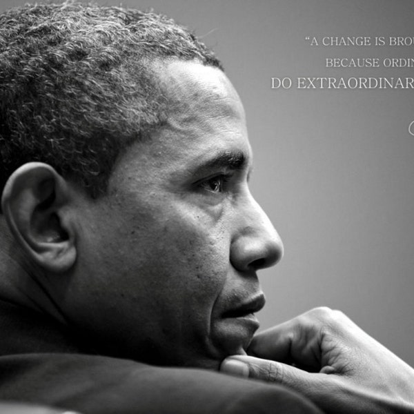 Barack Obama Poster 13x19 Featuring Change Quote Print With Free Shipping