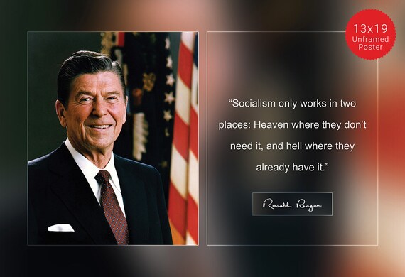 Reagan Quotes On Socialism Ronald Reagan Photo Picture Poster Or Framed Quote | Etsy Norway