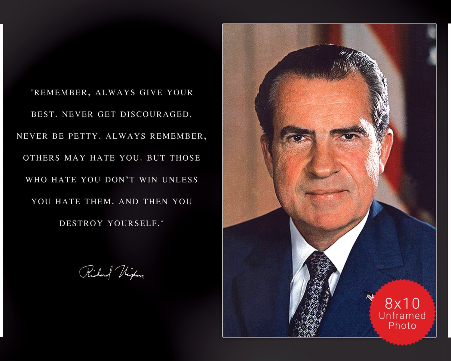 Richard Nixon Photo Picture Poster or Framed Quote Etsy