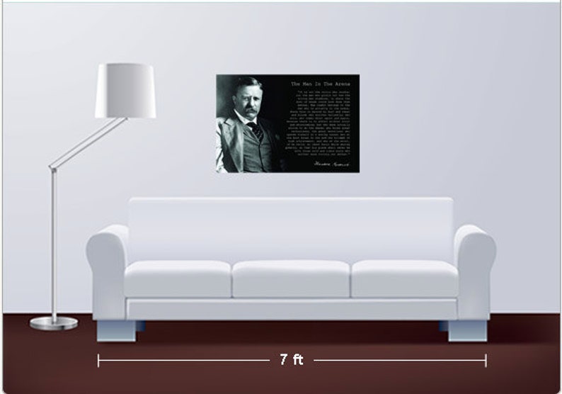 Theodore Teddy Roosevelt the Man in the Arena Quote 24x36 Canvas