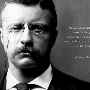 Theodore Roosevelt If You Could Kick US President Portrait Famous Inspirational Motivational Quotes (8x10 Unframed Photo)