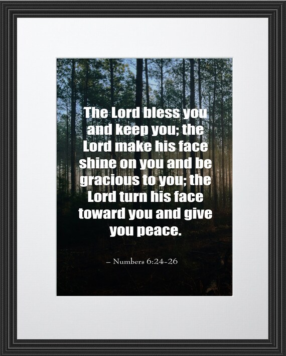 Numbers 6:24-26 the Lord Bless Poster, Print, Picture or Framed