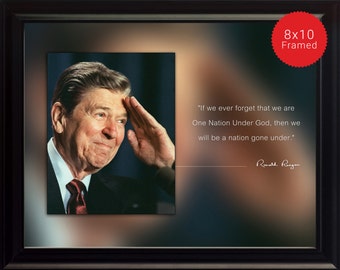 Ronald Reagan Photo, Picture, Poster or Framed Quote "One Nation Under God" - High Quality Print, US Presidents Famous Quotes Posters