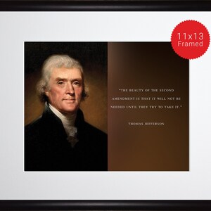 Thomas Jefferson Photo, Picture, Poster or Framed Quote The beauty of second amendment High Quality Print, US Presidents, Famous Quotes image 2