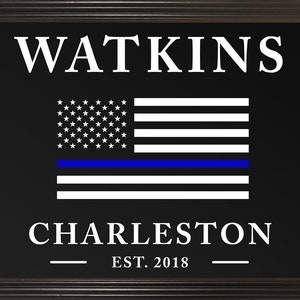 Personalized Police Officer Gift, Academy Graduation, Police Retirement, Police Sign, Thin Blue Line , 11x14 Custom Framed Print