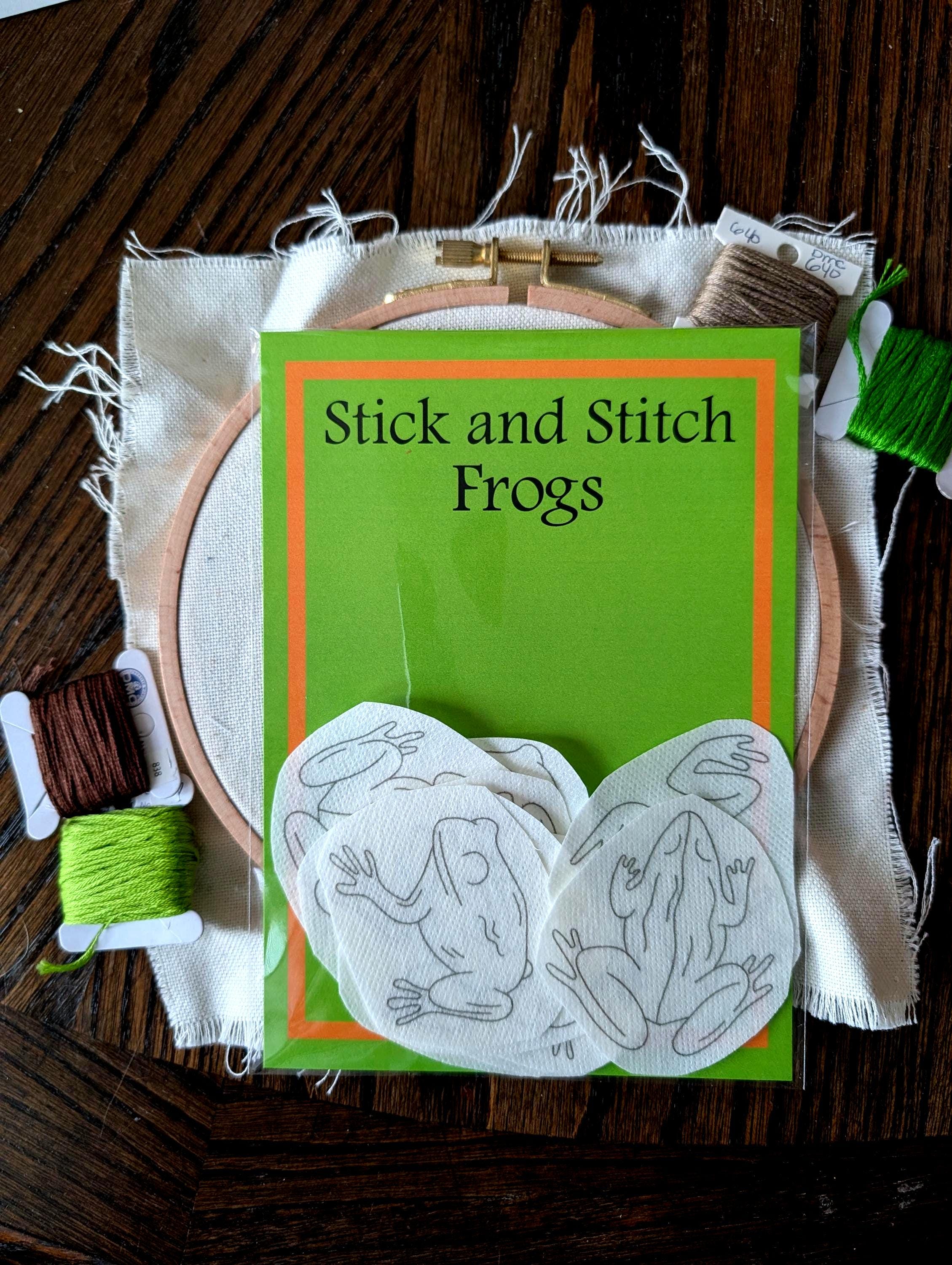 Frog Stick and Stitch Embroidery Patterns - Wash Away Stabilizer,…