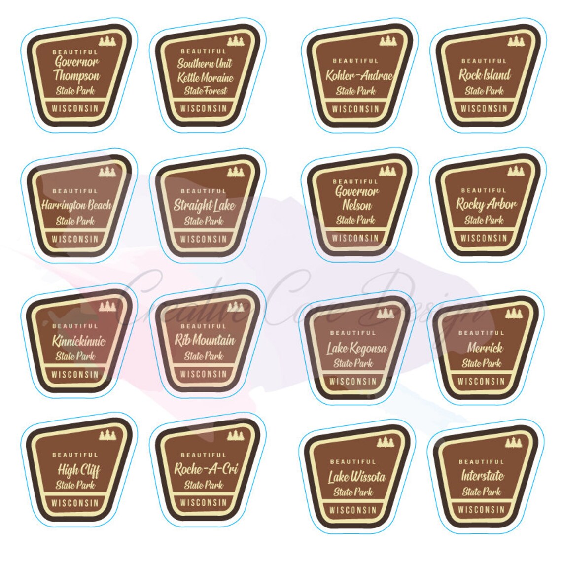 Wisconsin State Park Stickers Etsy