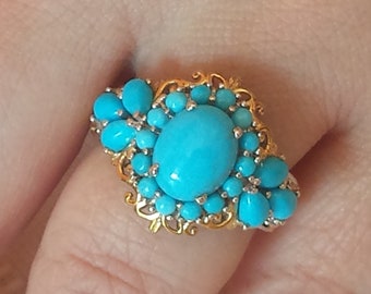 Sleeping Beauty Turquoise Sterling Silver Ring