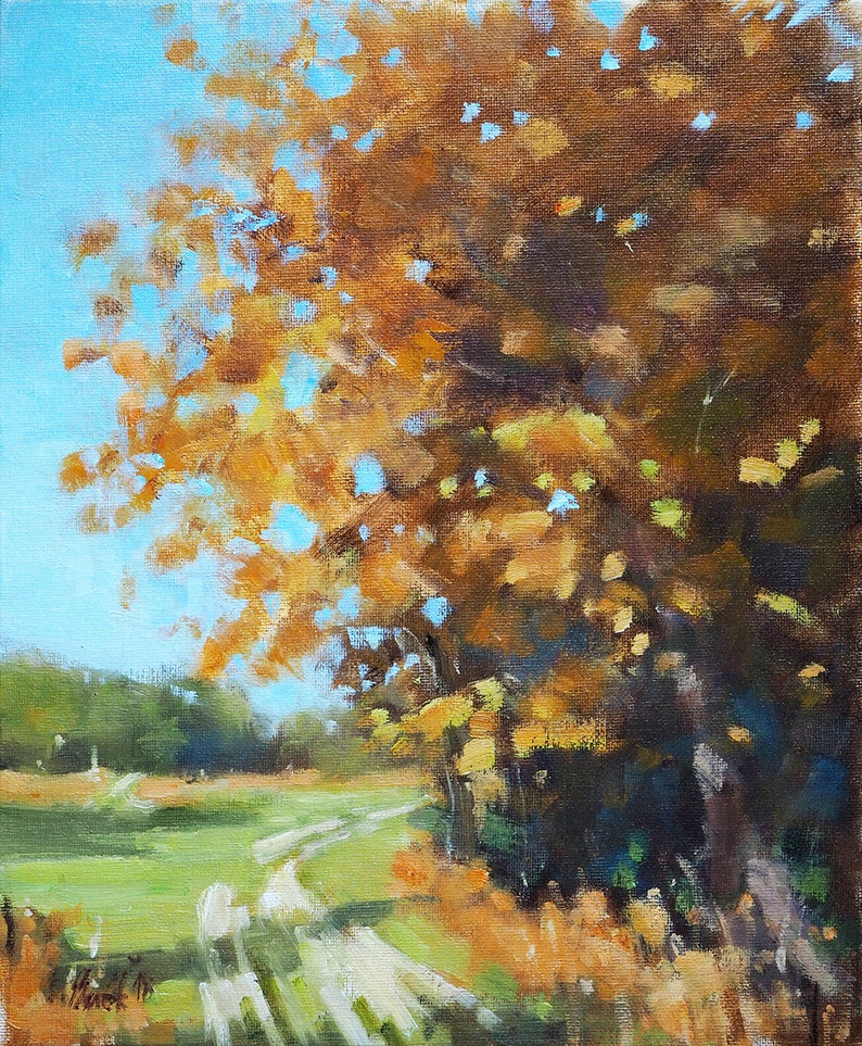 Autumn in New Forest Original, impressionist, landscape, oil painting, Art image 1