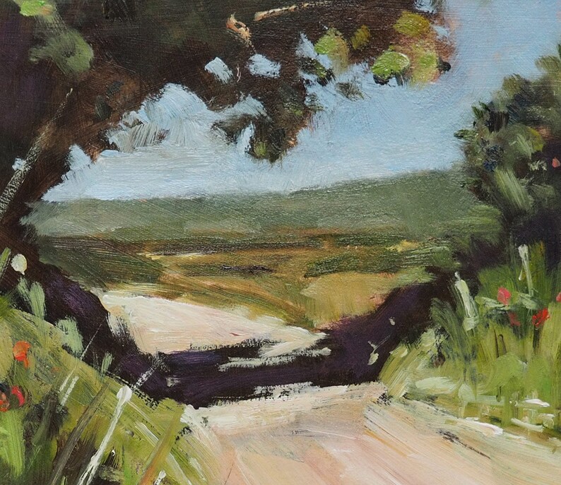Countryside Road in Provence, France, pleinair, impresionist, landscape, oil painting, Art image 3