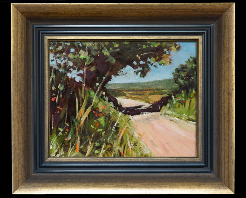 Countryside Road in Provence, France, pleinair, impresionist, landscape, oil painting, Art image 2