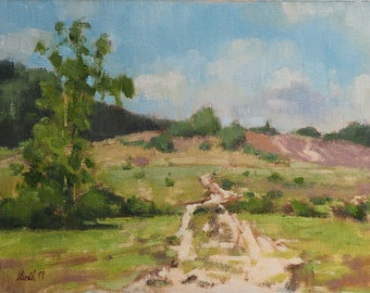 Near Colbury, Hampshire - Impressionist, landscape, oil painting, Art