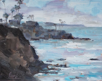 Giclee print, Original, Impresionist, Landscape, Seascape Painting, Laguna, Morning Light