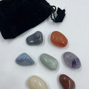 7 Chakra Tumbled Stones Set | Polished Stones | Chakra Healing Crystals | Chakra Protection Healing Set