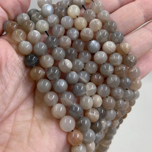 Natural Moonstone Beads, Multicolors Moonstone Beads Round, Genuine Beads, Loose Beads, Designed for Bracelets