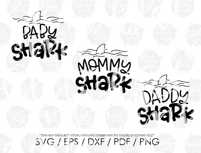 Download Mommy Daddy and Baby Shark Set SVG Cute Matching Family | Etsy