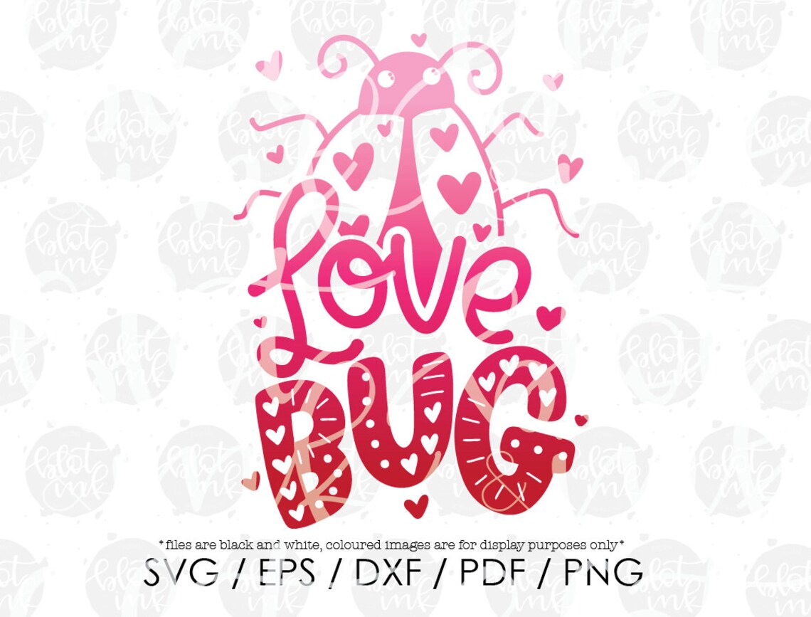 Love Bug SVG Cute Kids Adults Love Valentines Day Design | Etsy