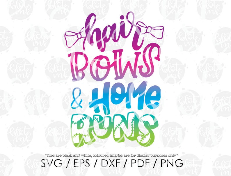 Hair Bows And Home Runs Svg Girly Baseball Softball Cute Etsy