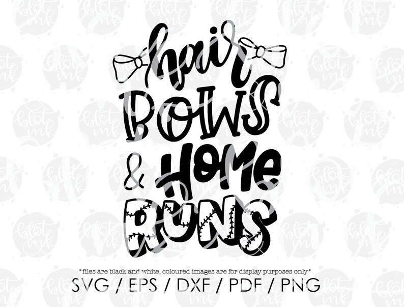 Download Hair Bows And Home Runs SVG Girly Baseball Softball Cute ...