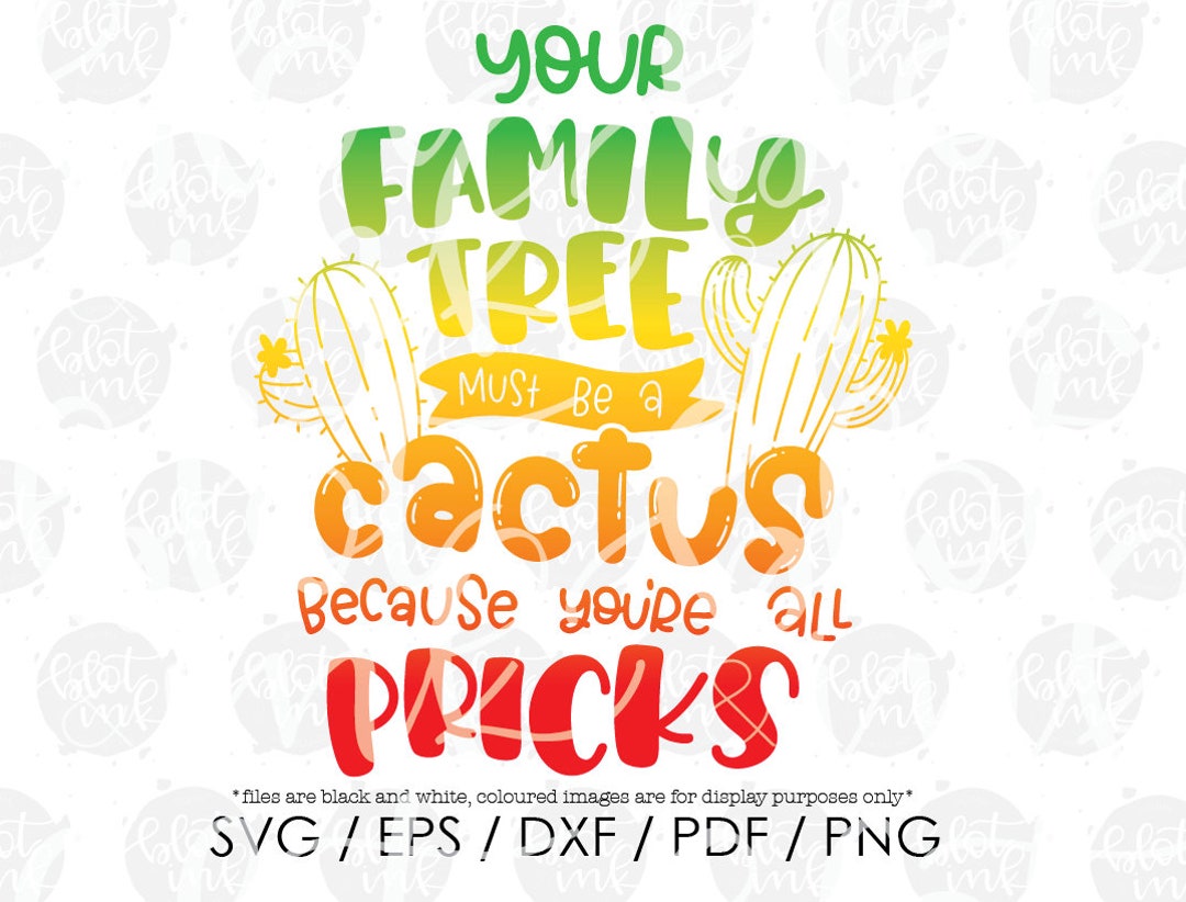 Family Tree Illustrations Cactus Printable