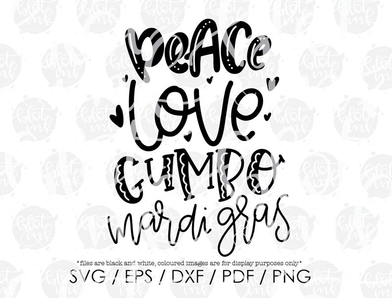 Download Peace Love Gumbo Mardi Gras SVG Mardi Gras Cute Funny Love ...