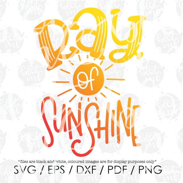 Ray Of Sunshine SVG - Summer Unisex Kids T-shirt Sunshine Design SVG - Hand Lettered SVG - Blot And Ink - Digital Download Cut File