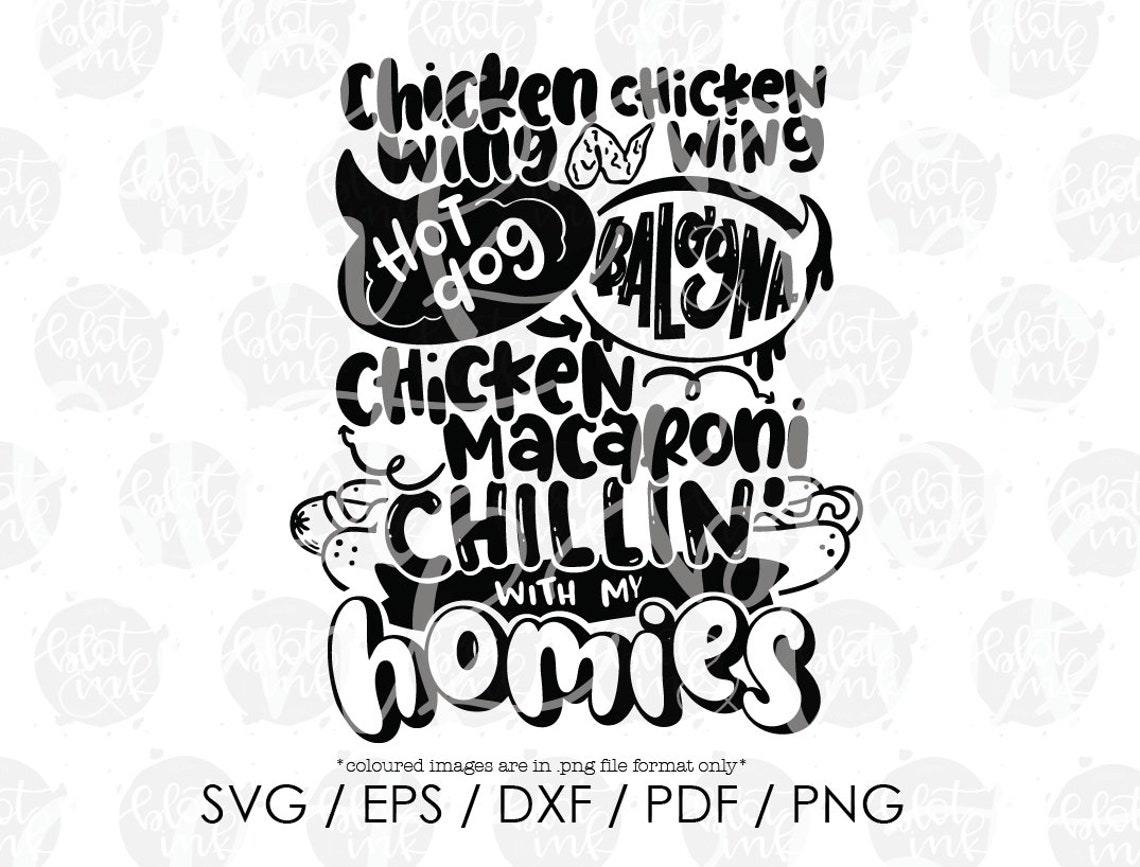 Chicken Wing Chicken Wing SVG Funny Hot Dog Balonga Macaroni Etsy