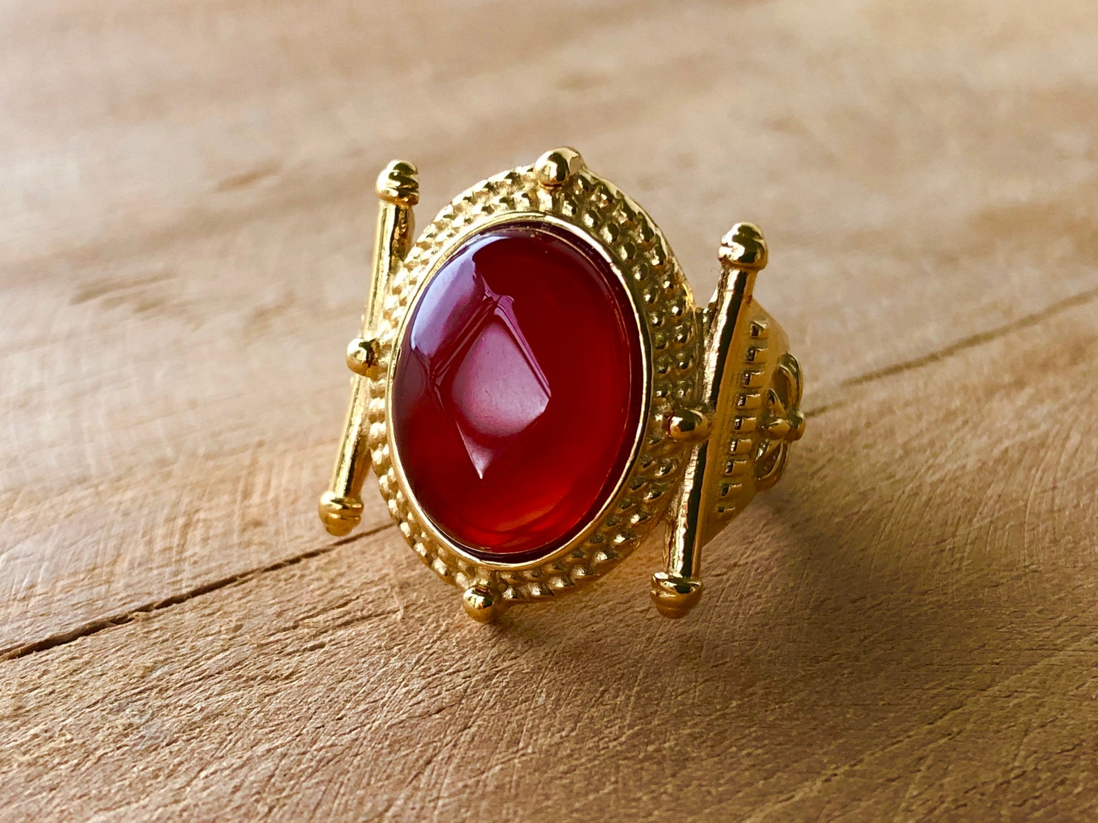 Ring wide gold stainless steel ring Etsy