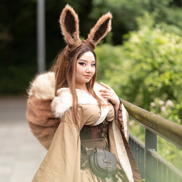 Eevee Eevee Cosplay // Full Set // Ears + Tail + Collar // Pokemon