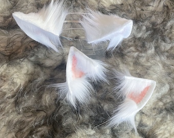 White Realistic Cat Ears | Cosplay | Neko | Kemonomimi | Nekomimi | vanilla