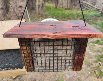 Cedar Shou Sugi Ban suet Bird feeder