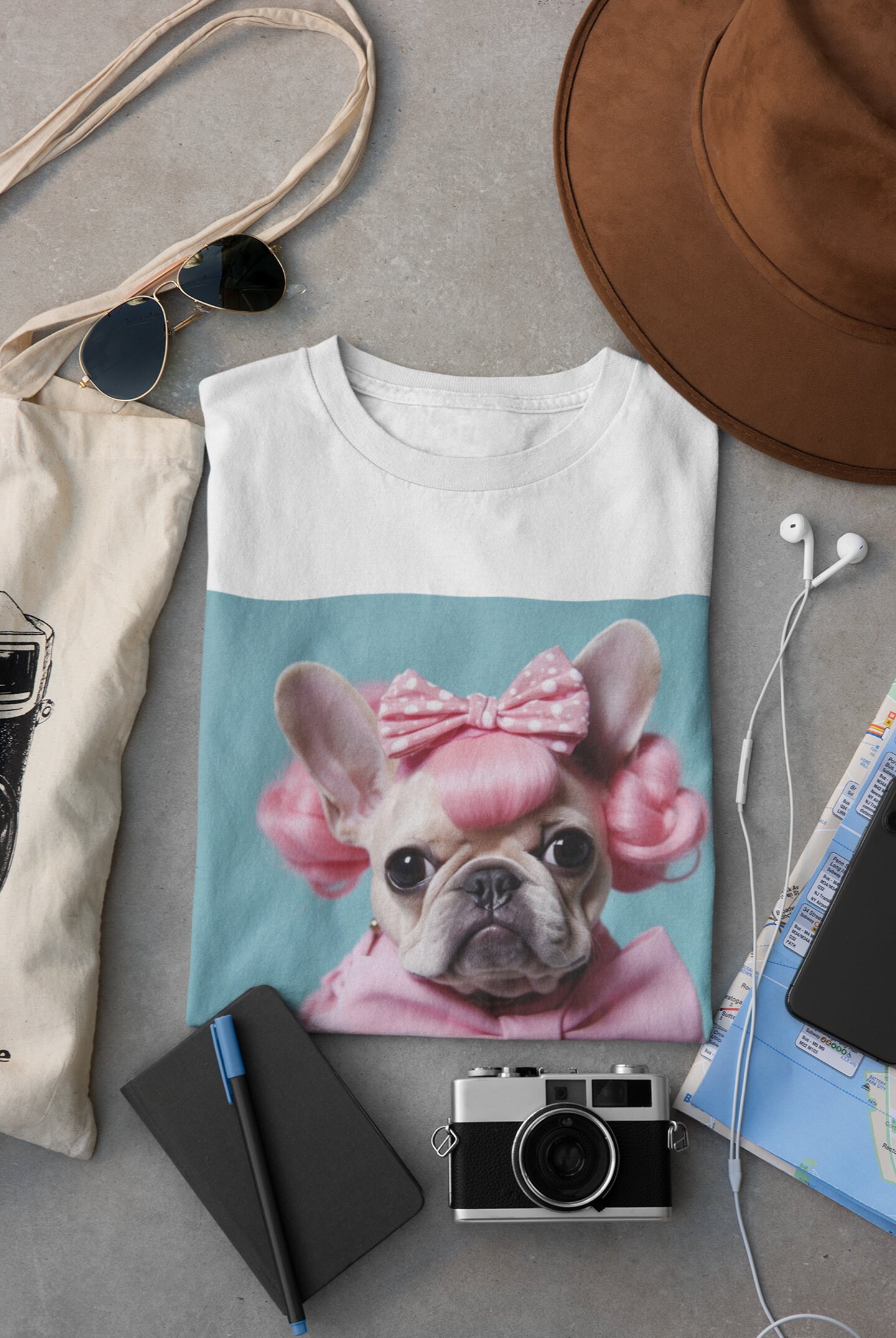 Preppy French bulldogs and palm leaves on hot pink Classic T-Shirt for  Sale by SophieClimaArt