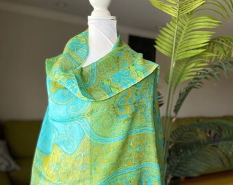 100% Cashmere shawl, Luxury Wool Modern scarf, Handloom Woolen wrap, Winter Paisley shawl, Smooth Soft cashmere rebozo