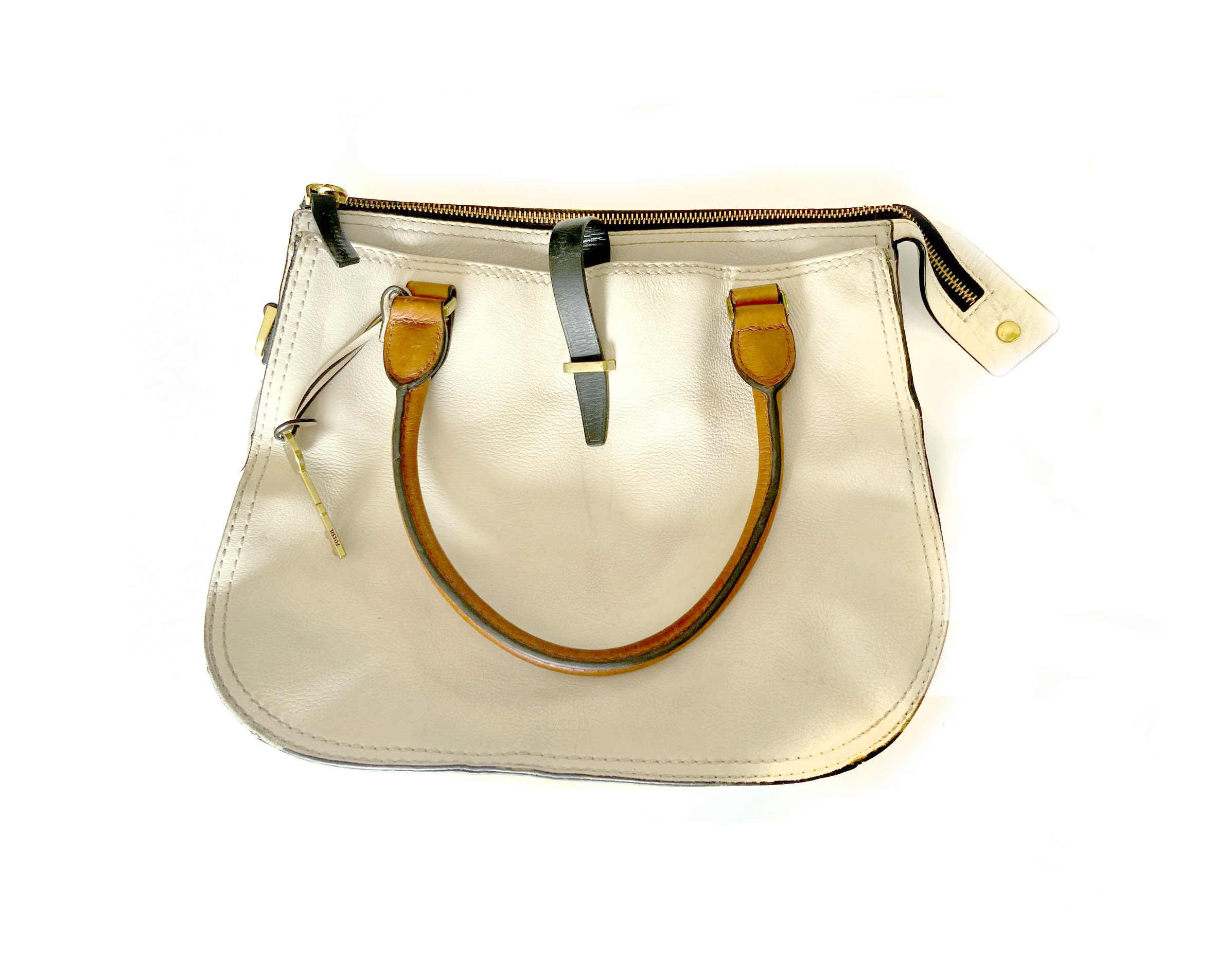 Fossil ryder satchel white sale
