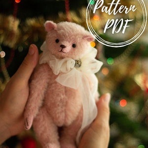 Artist teddy bear sewing pattern pdf 7.9 inches or 20 cm, plush stuff animals patterns