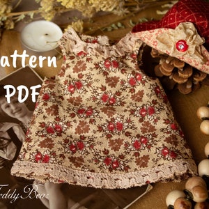 PDF Teddy bear clothes pattern, dress pattern, Teddy bear pattern, teddy bear sewing pattern, artist bear patterns, stuffed toy patterns