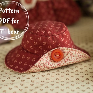 Hat clothes pattern pdf with photos tutorial for 7 inches classic artist plush toy teddy bear