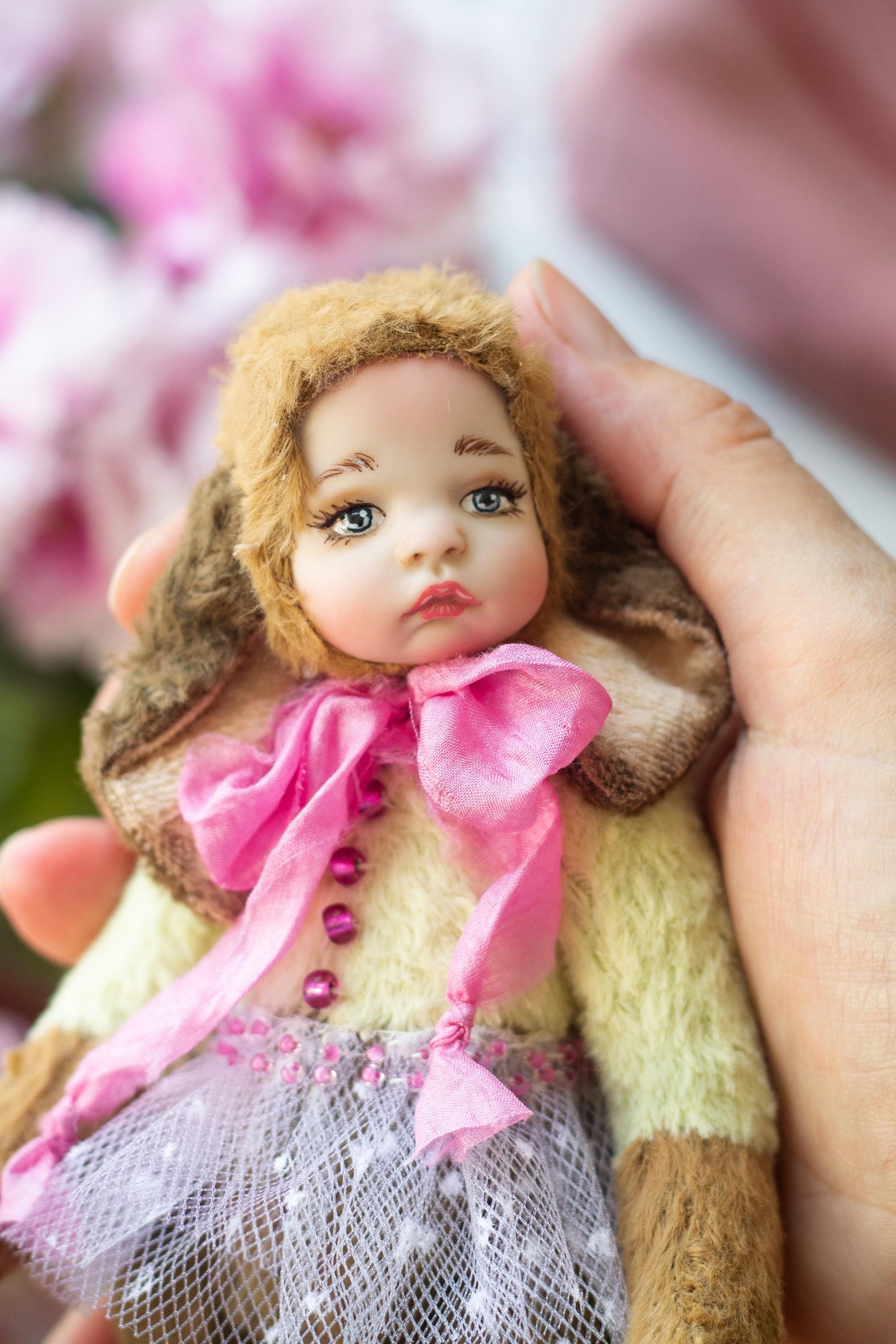 Teddy bear porcelain doll - Etsy 日本