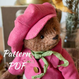 Patrón de ropa de osito de peluche en PDF, patrón de osito de peluche, patrón de animal, patrón de costura de osito de peluche, patrones de osito de artista, patrones de juguetes de peluche