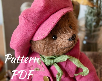 PDF Teddy bear clothes pattern, plush bear pattern, animal pattern, teddy bear sewing pattern, artist bear patterns, stuffed toy patterns