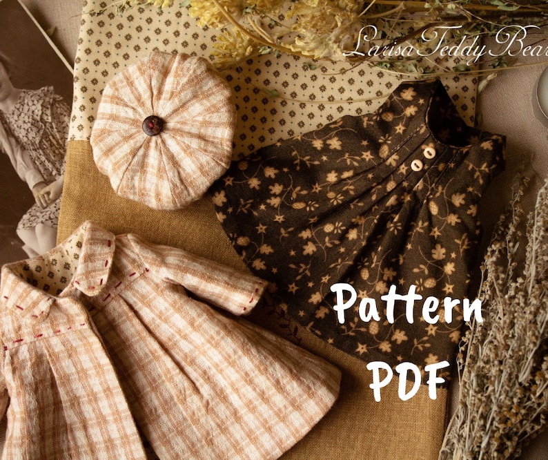 PDF Teddy bear coat pattern, dress pattern, teddy bear clothes, Teddy bear pattern, teddy bear sewing pattern, artist bear patterns image 1