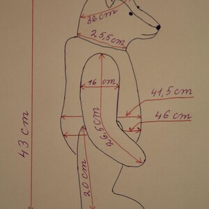 Klasyczny wzór na ubranka dla misia w formacie PDF, wzór na sukienkę dla pluszowego zwierzęcia, wzory do szycia dla artystycznego misia 43 cm zdjęcie 4
