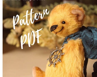 Teddy bear pattern pdf, teddy bear sewing pattern, artist bear patterns, plush pattern,stuffed animal patterns, soft toy patterns