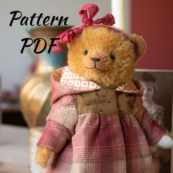 PDF Teddy bear coat pattern, artist teddy bear clothes sewing patterns clothing toy