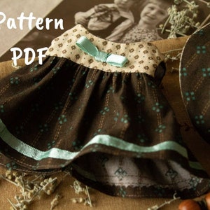 PDF fabric girl bear with dress pattern, Teddy bear clothes pattern, bear clothing sewing patterns