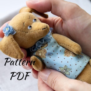 Hund Schnittmuster PDF Dackel Stoffhund Welpe Patterns Plüschtier
