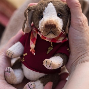 OOAK plush dog Beagle Artist teddy bear Handmade stuffed dog Artist puppy