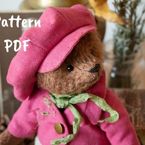 PDF Teddy bear clothes pattern, plush bear pattern, animal pattern, teddy bear sewing pattern, artist bear patterns, stuffed toy patterns