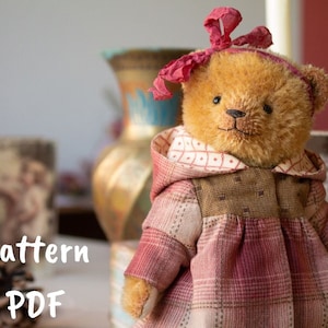 PDF Teddy bear coat pattern, teddy bear clothes, teddy bear clothing sewing pattern, artist bear patterns,  doll clothes pattern